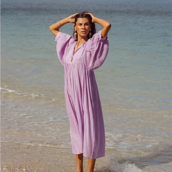 NWT 💜Daughters of India Kyra Midi Dress in Lilac💜 - Picture 3 of 13